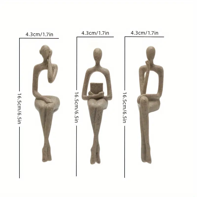 Set 3 statuete abstracte din rășină – Eleganță și simbolism în decorul tău