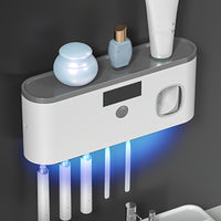 Toothbrush Holder with UV Disinfection and Paste Dispenser, Rechargeable