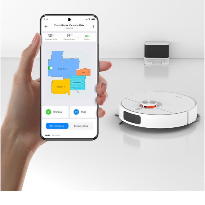 Xiaomi S20+ Robot Vacuum Cleaner - Superior Performance, 6000 Pa, Laser Navigation, 170 Minute Runtime