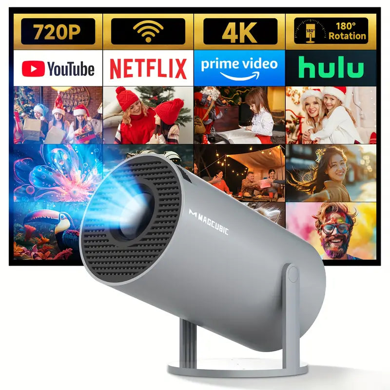 Magcubic HY300 Pro Portable Mini Projector - 720P HD, Compatible with YouTube, Netflix, Prime Video and More