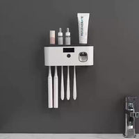 Toothbrush Holder with UV Disinfection and Paste Dispenser, Rechargeable